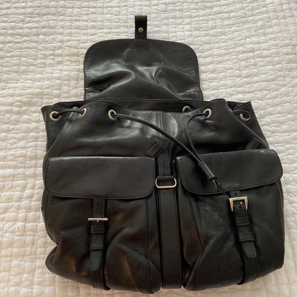 Prada Double Front Pocket Soft Calf Small Leather Backpack - Picture 12 of 14